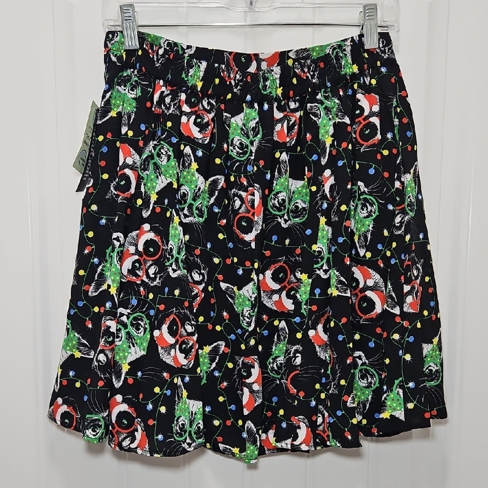 Modcloth Stay Sassy Holiday Kitties Skirt - Picture 4 of 13